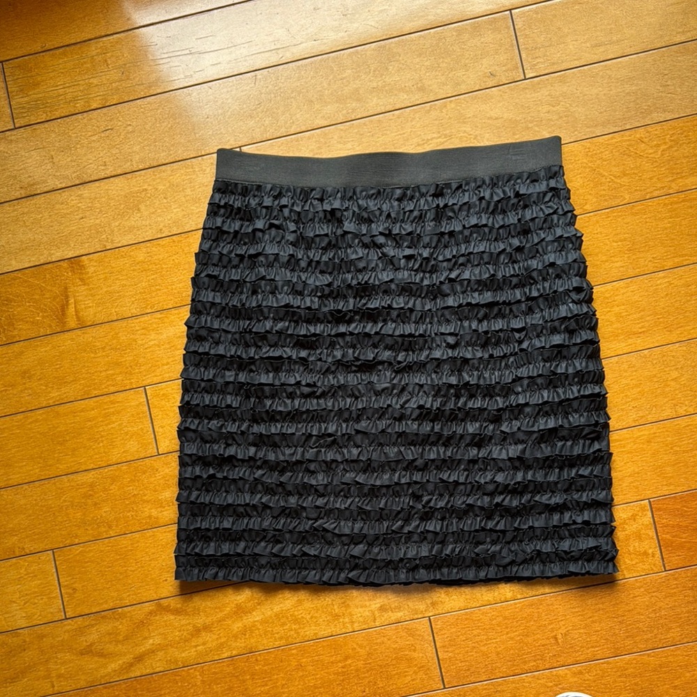 Michael Kors Black Ruched Mini Skirt